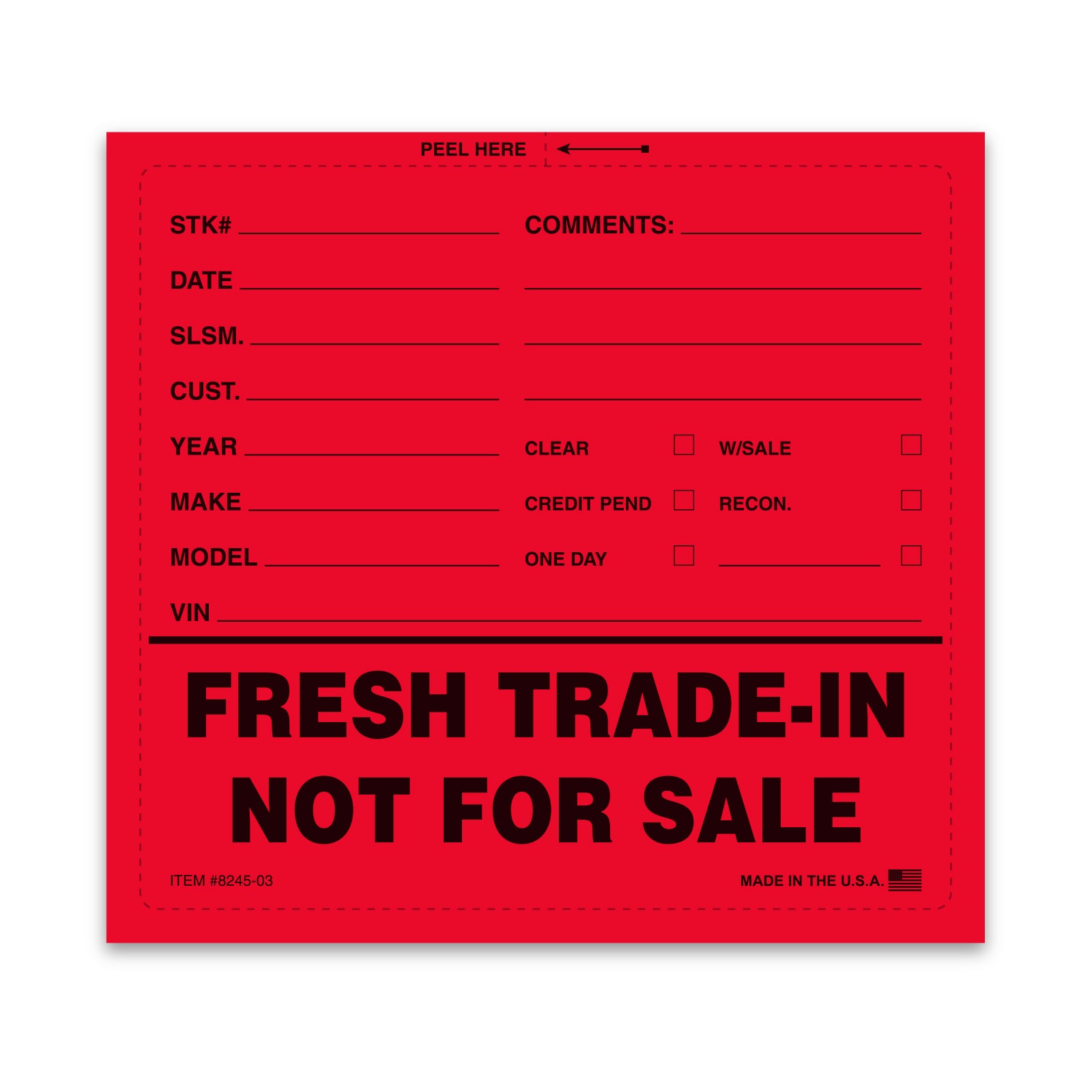 Fresh Trade-In Not For Sale Stickers
