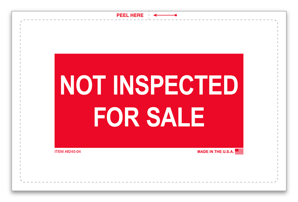 Not Inspected For Sale Stickers