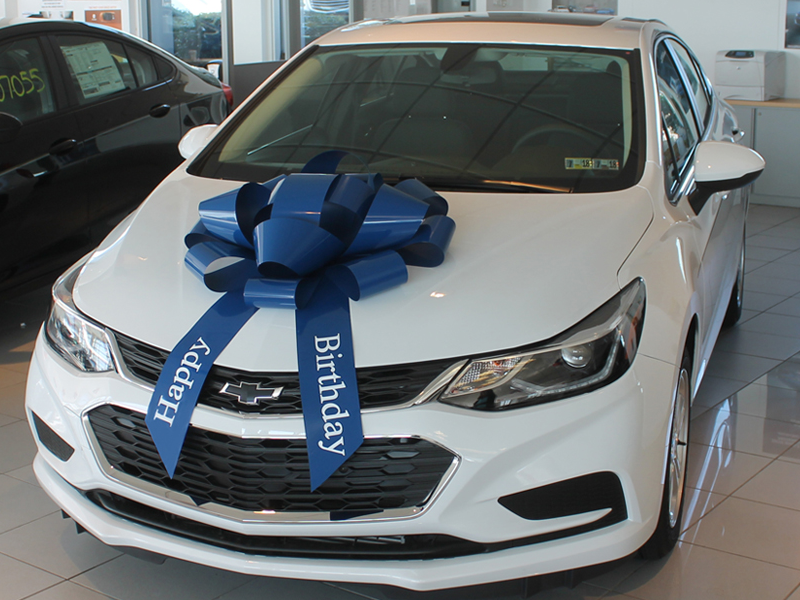30" Vinyl Car Bow - Happy Birthday