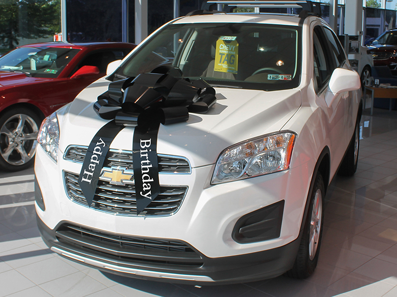 30" Vinyl Car Bow - Happy Birthday