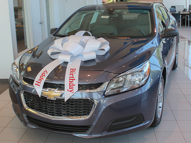 30" Vinyl Car Bow - Happy Birthday