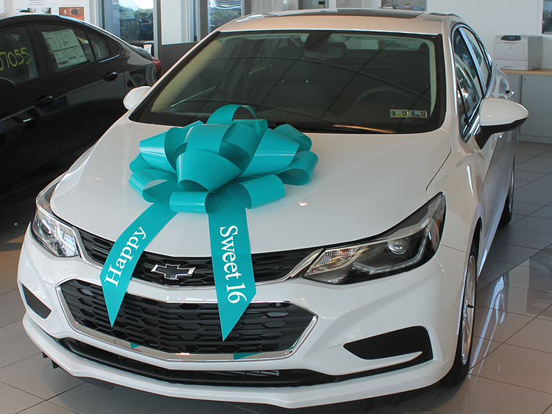 30" Vinyl Car Bow - Happy Sweet 16