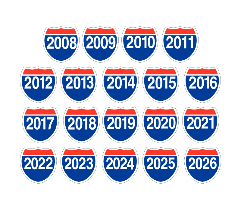 Highway Sign Year Decals