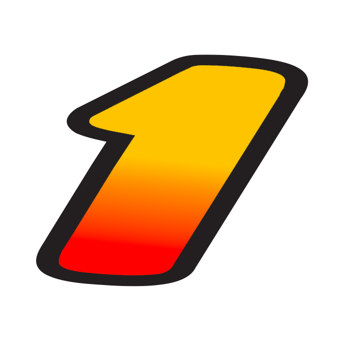 6-1/4" Die Cut Number Decals - Tequila Sunrise/Black