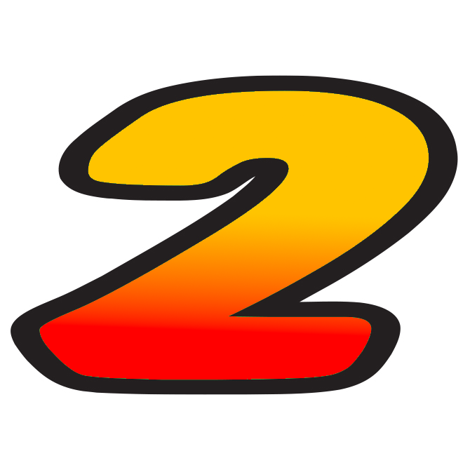 6-1/4" Die Cut Number Decals - Tequila Sunrise/Black