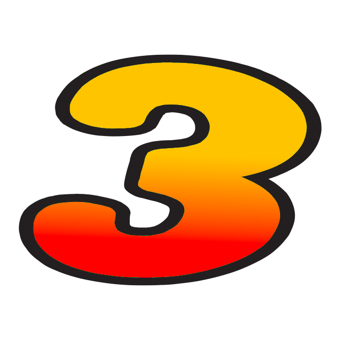 6-1/4" Die Cut Number Decals - Tequila Sunrise/Black