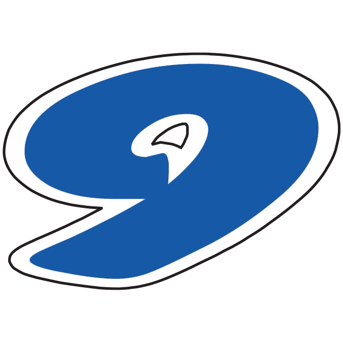6-1/4" Die Cut Number Decals - Blue/White