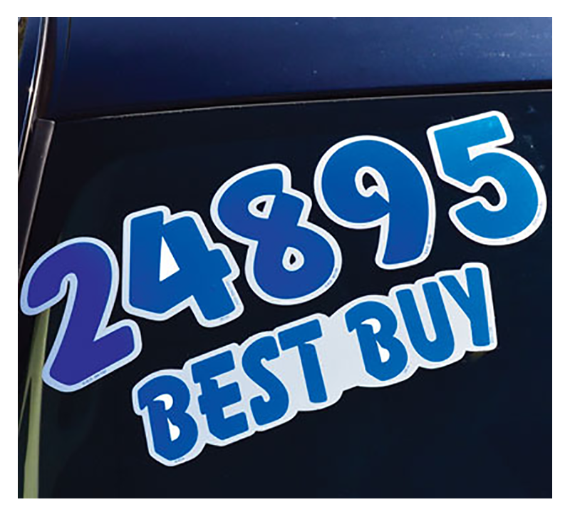 6-1/4" Die Cut Number Decals - Blue/White