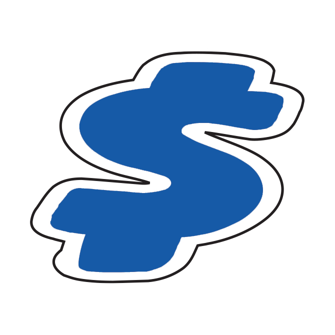 6-1/4" Die Cut Number Decals - Blue/White