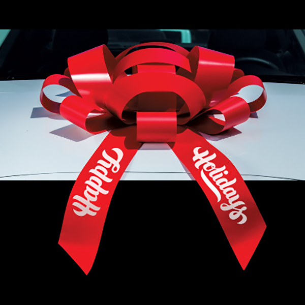 30" Vinyl Car Bow - Happy Holidays