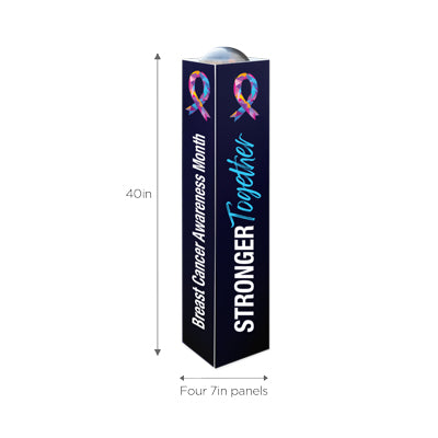 Coroplast Bollard Cover - Stronger Together (Breast Cancer Awareness Month)