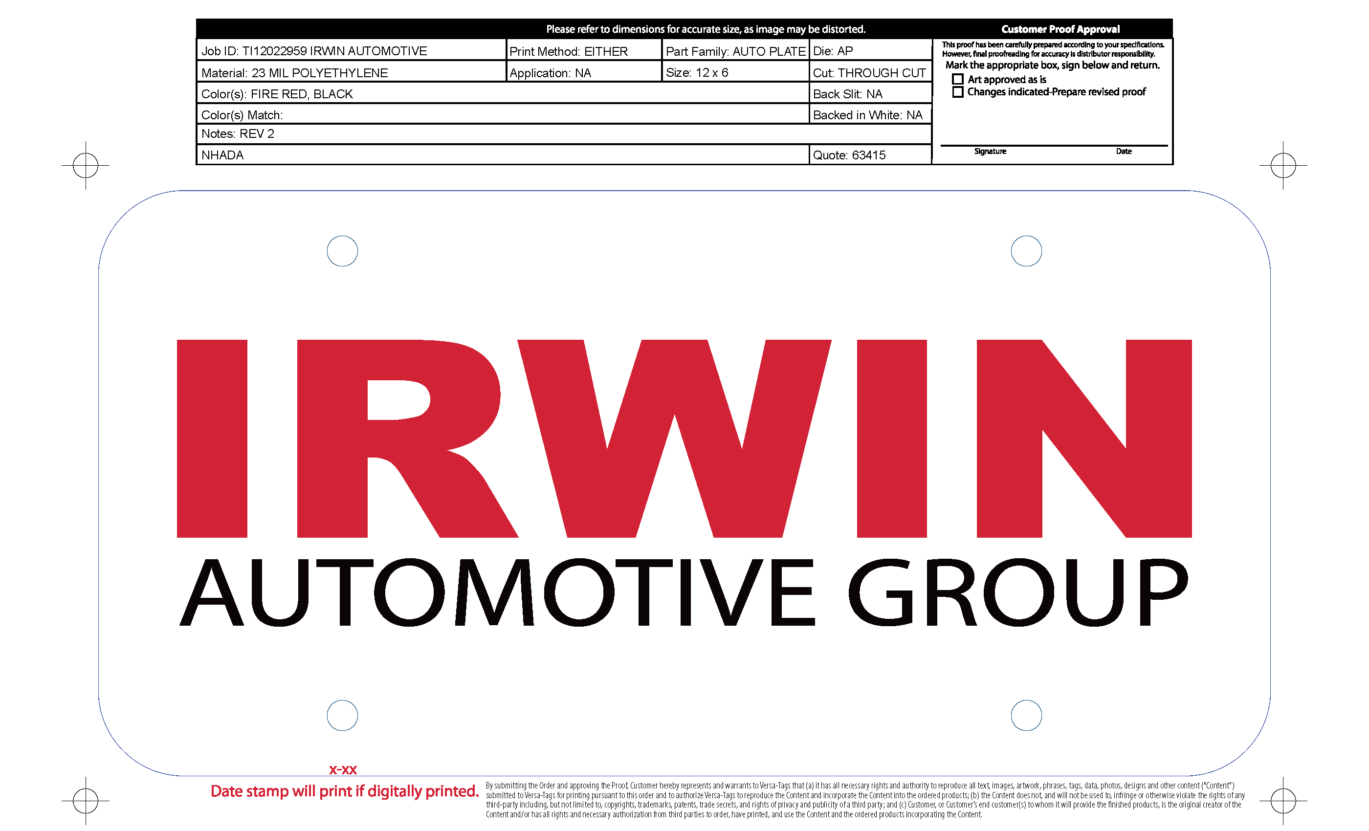 Plate Insert - Irwin Automotive Group