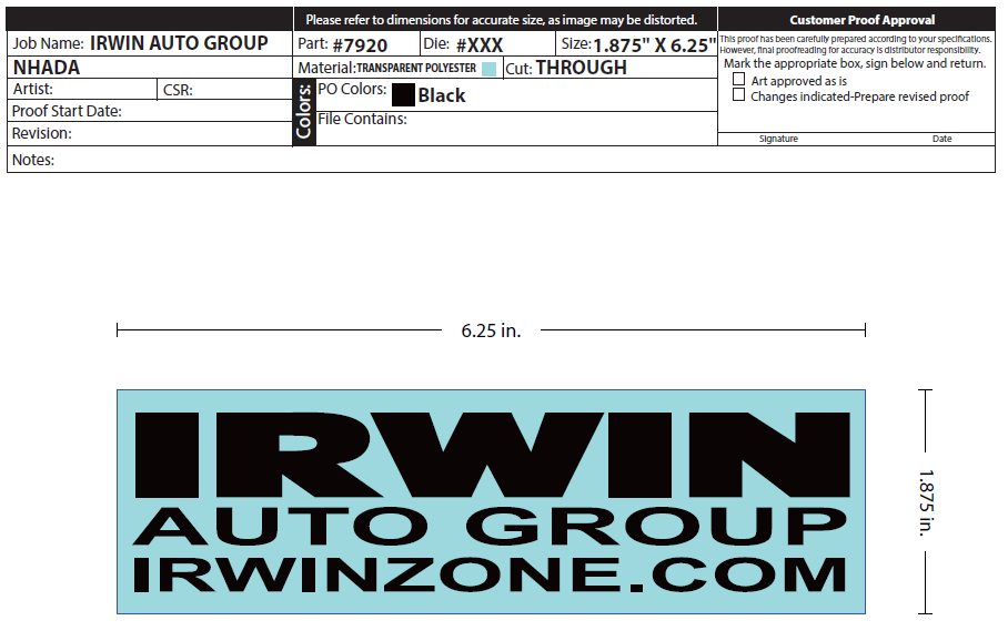 Trunk Decal - Irwin Automotive Group