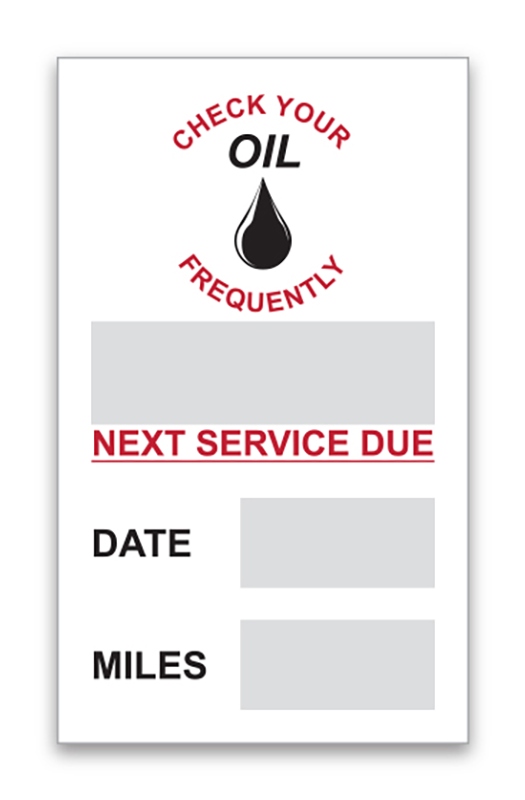 Static Cling Reminder Sheet Labels (Box) - Next Service Due