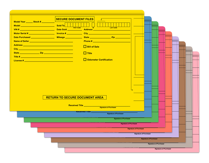 FILE RIGHT Color Code Vehicle Deal Jackets