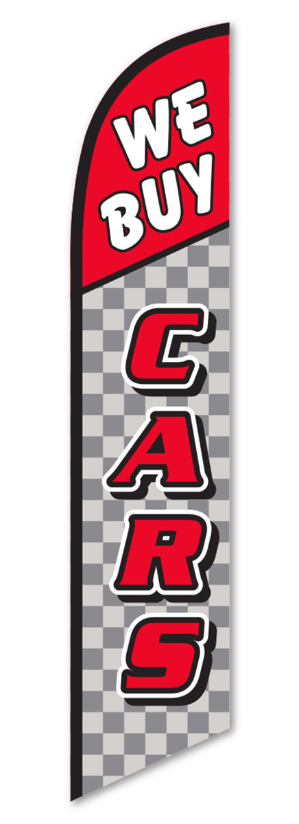 Swooper Banner - We Buy Cars (Checkered)