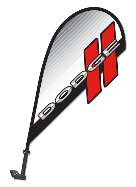 3D Clip-On Paddle Flag - Dodge