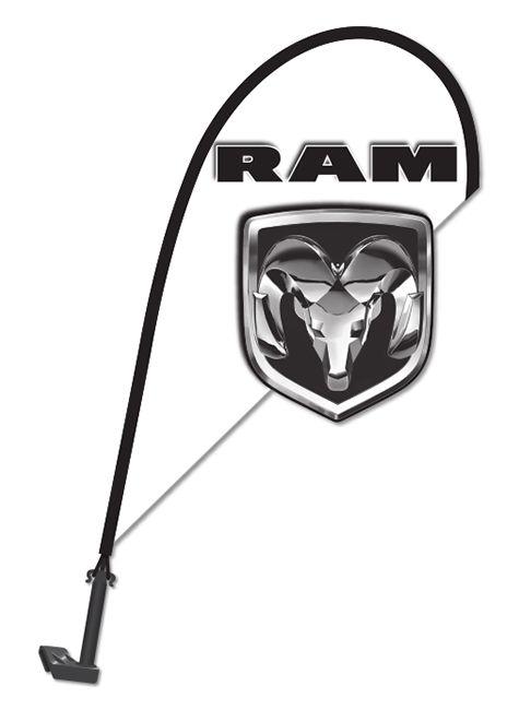 3D Clip-On Paddle Flag - Ram