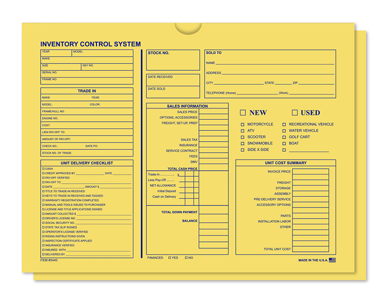 Inventory Control Jackets (100/Pack)