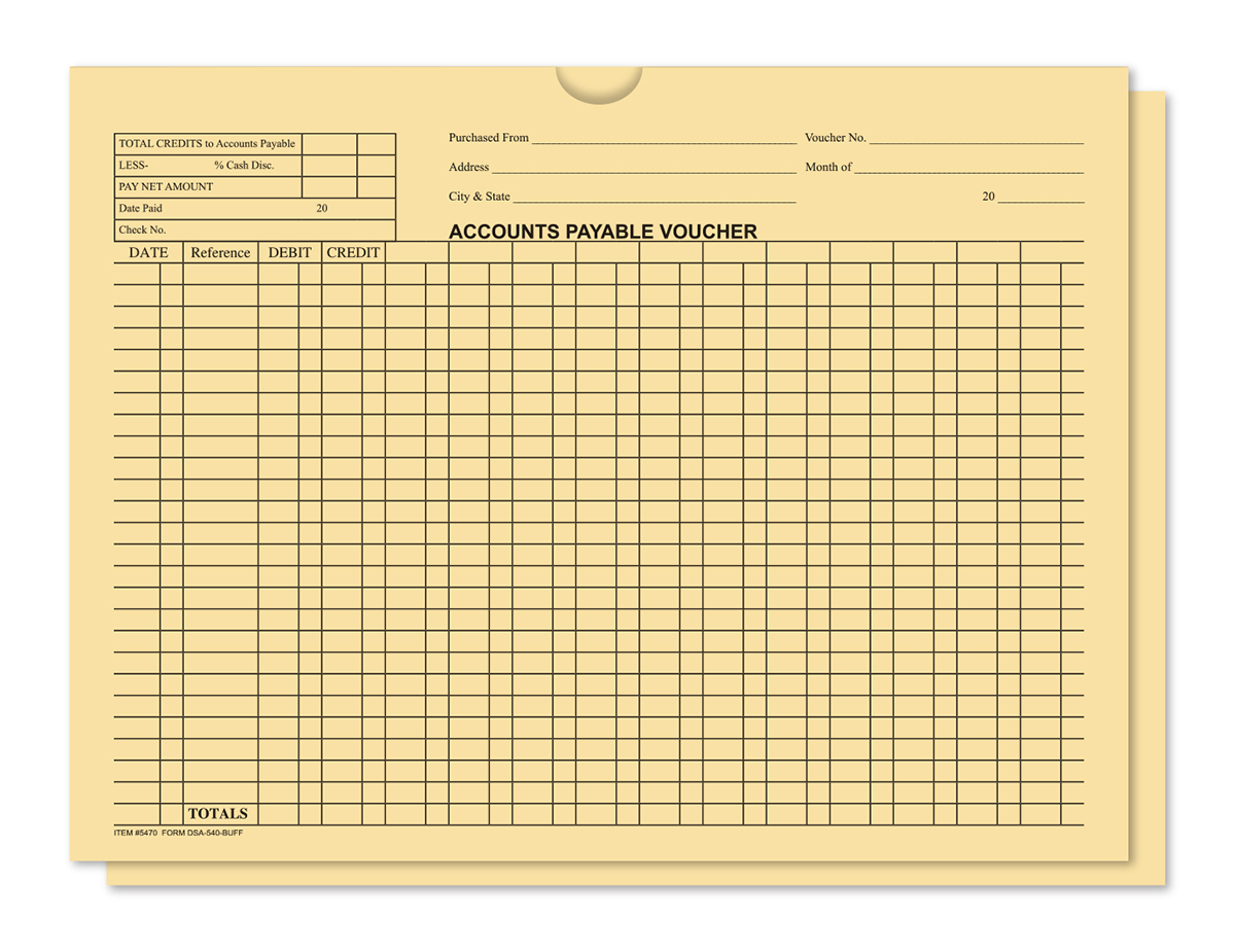 General Accounts Payable Voucher Jackets (DSA-540)