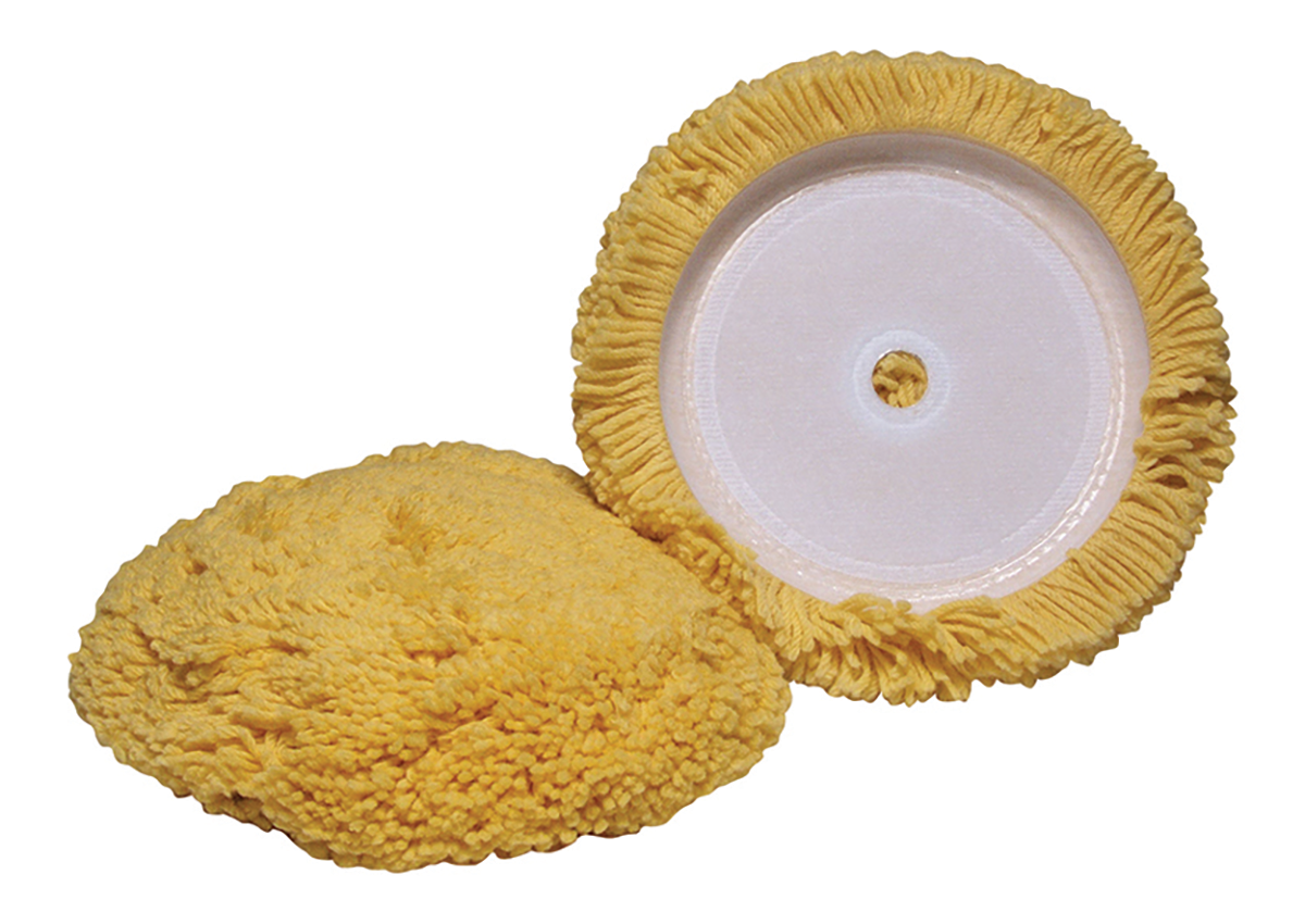 Yellow Velcro Wool Buff Pad