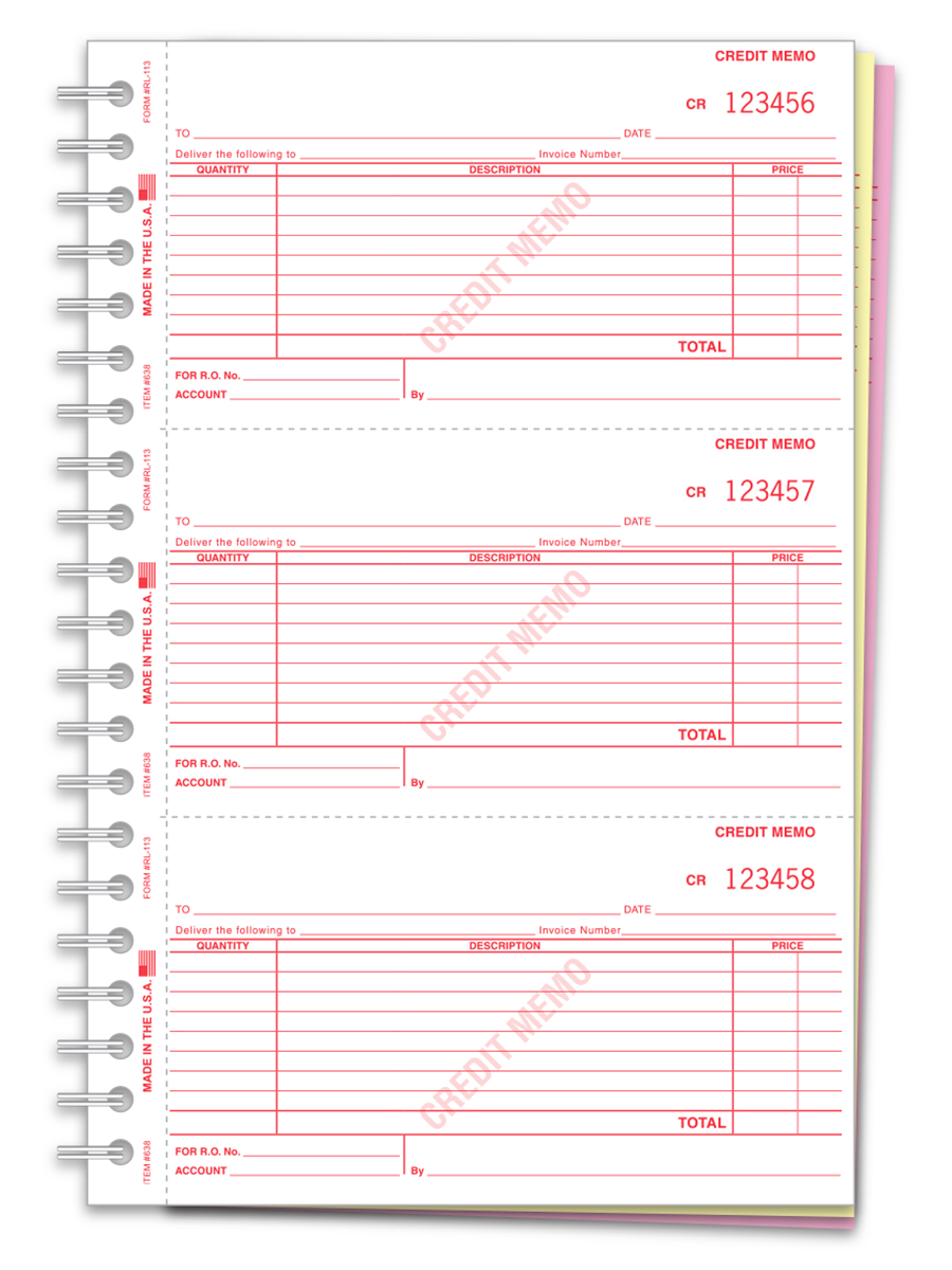 Credit Memo Book (RL-113)