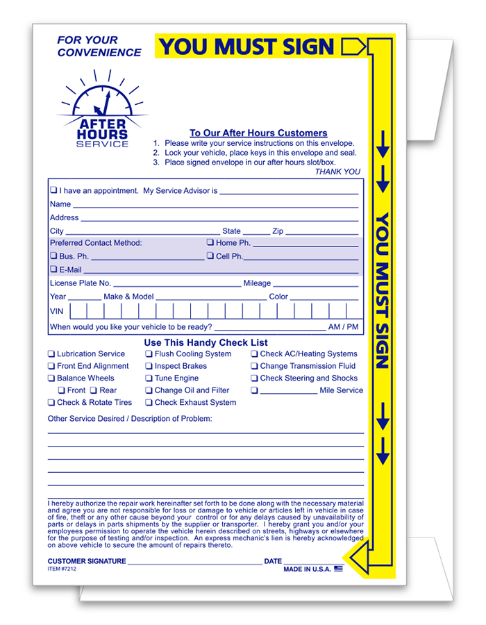Yellow Highlight Night Drop Envelopes (NDE-YH) (100/Pack)