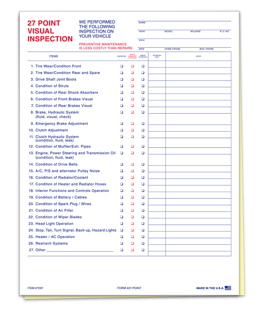 27 Point Inspection 2-Part (27-Point)