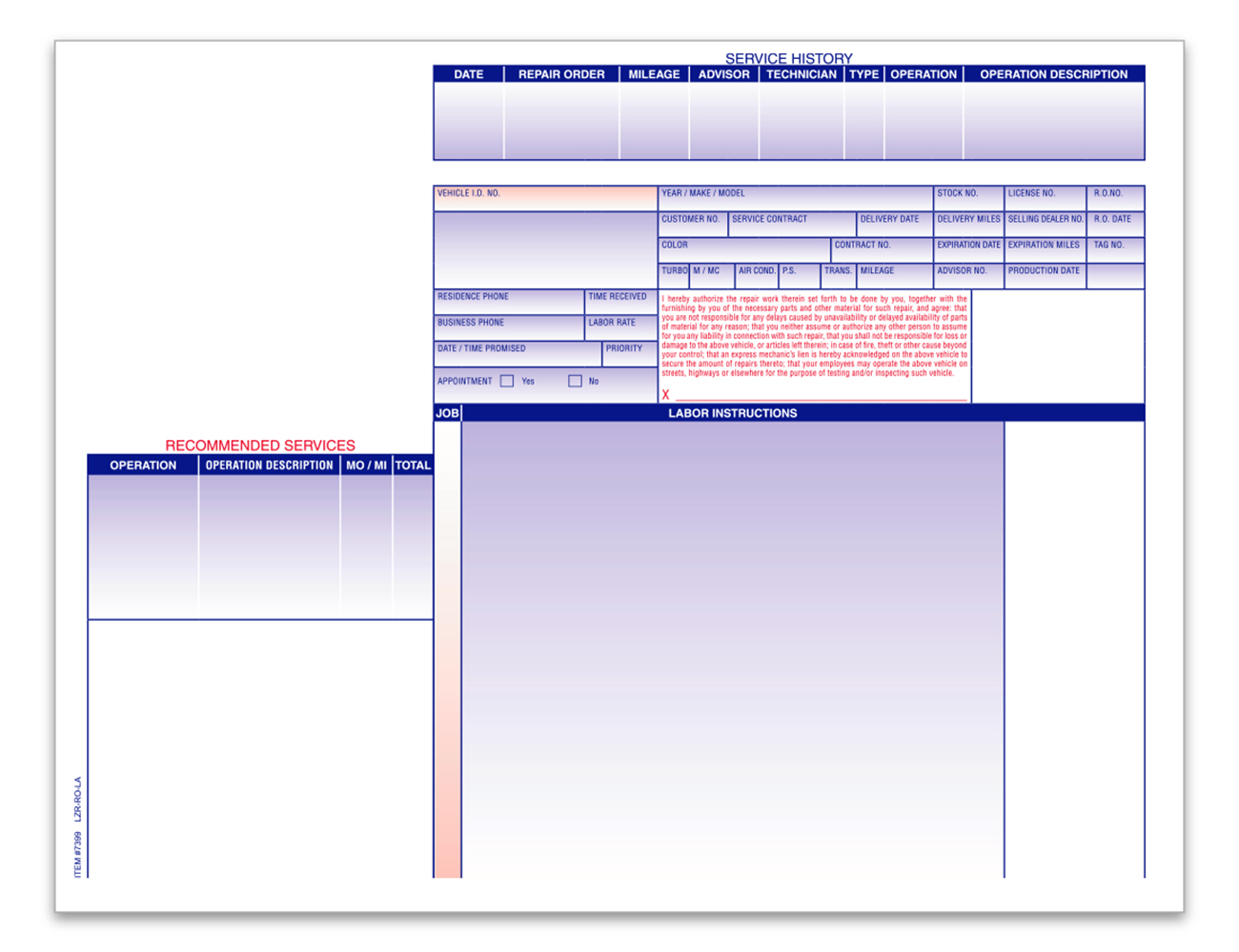 Laser Repair Orders (LZR-RO-LA)