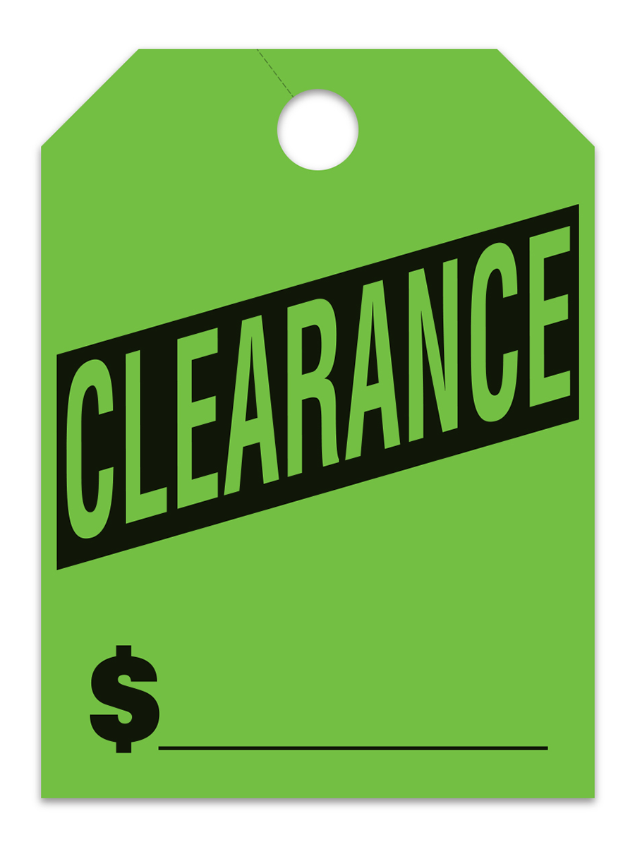 Large Fluorescent Hang Tags - Clearance