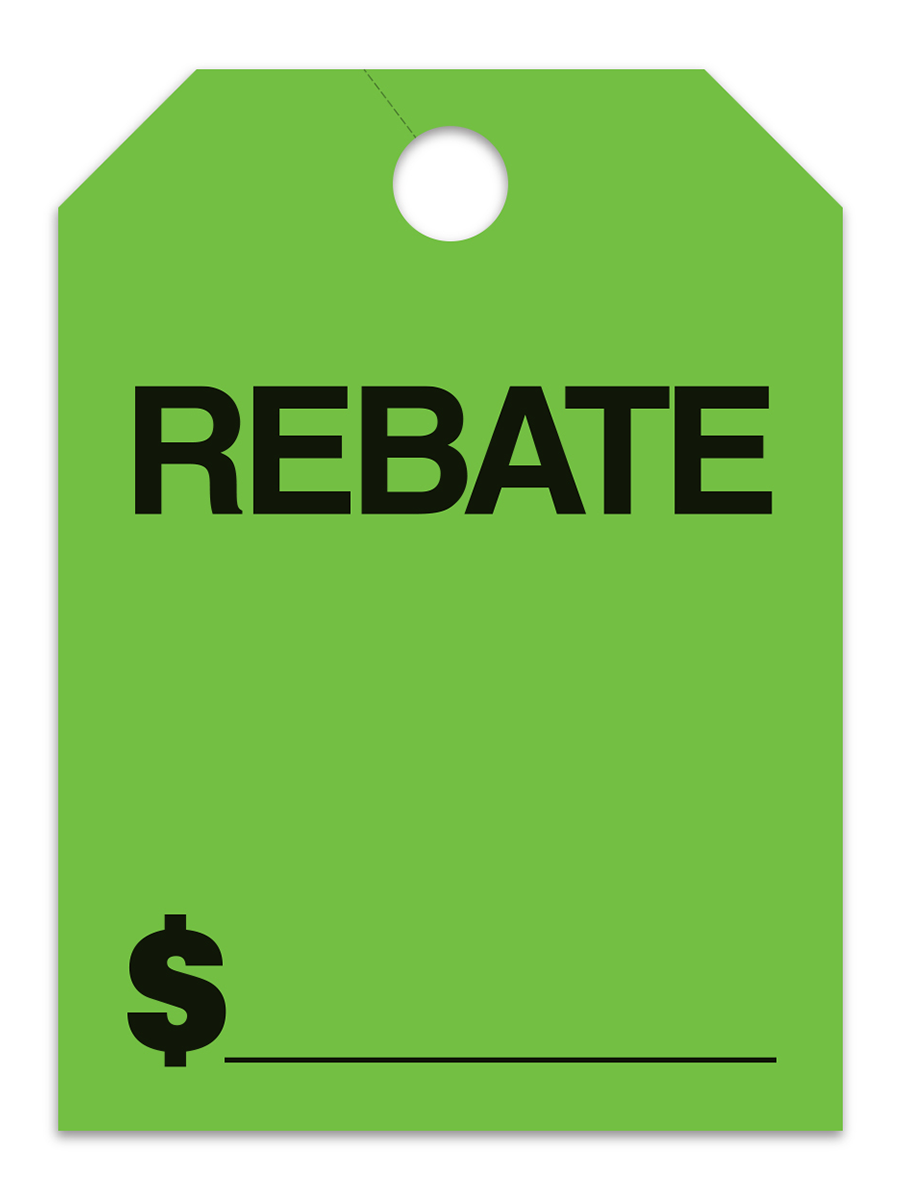 Large Fluorescent Hang Tags - Rebate