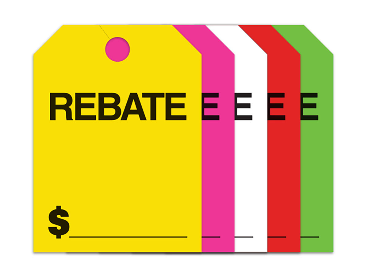 Large Fluorescent Hang Tags - Rebate