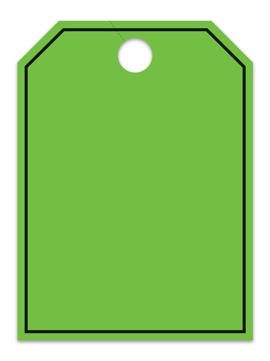 Large Fluorescent Hang Tags - Blank w/ Border