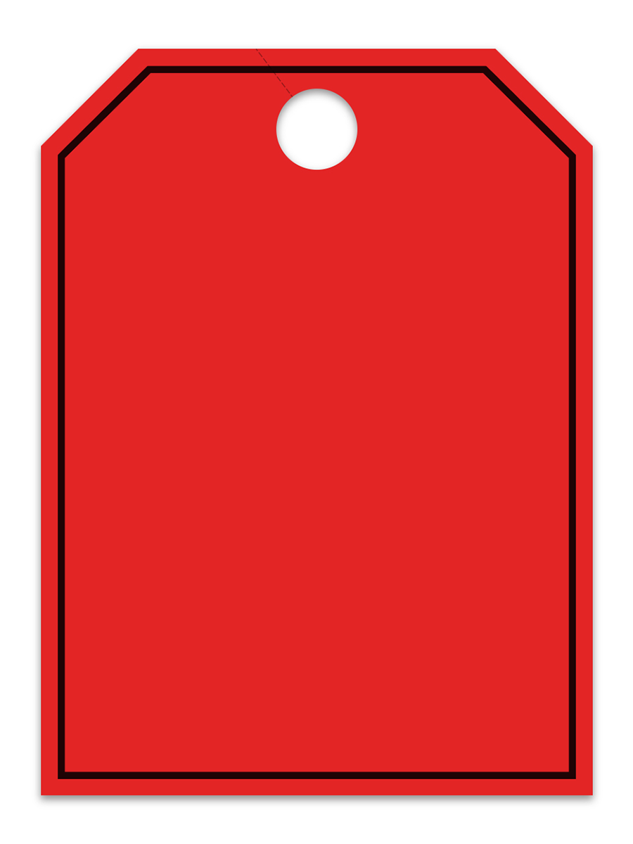 Large Fluorescent Hang Tags - Blank w/ Border