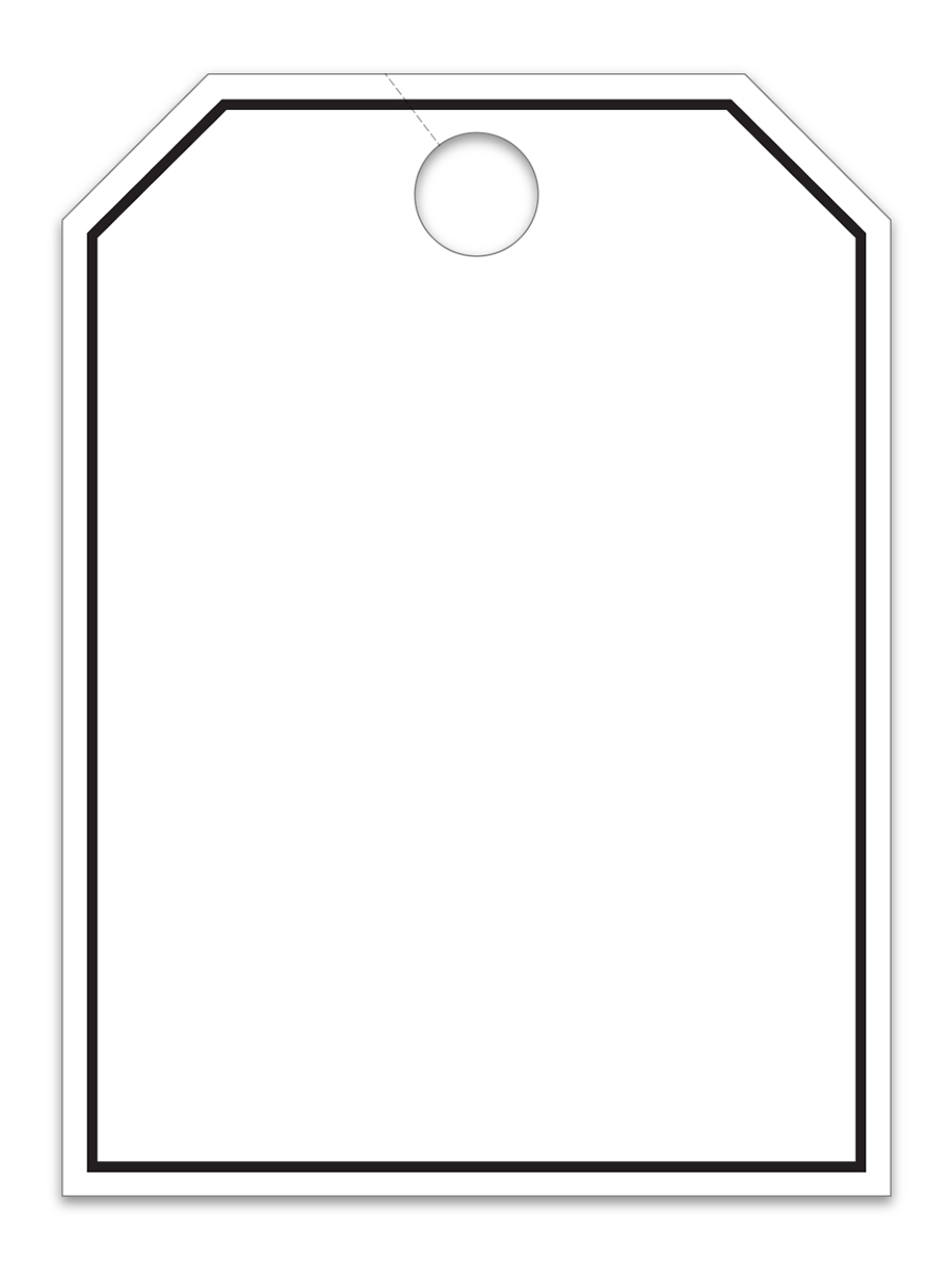 Large Fluorescent Hang Tags - Blank w/ Border