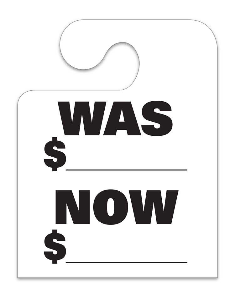 J-Hook Mirror Hang Tags - Was/Now