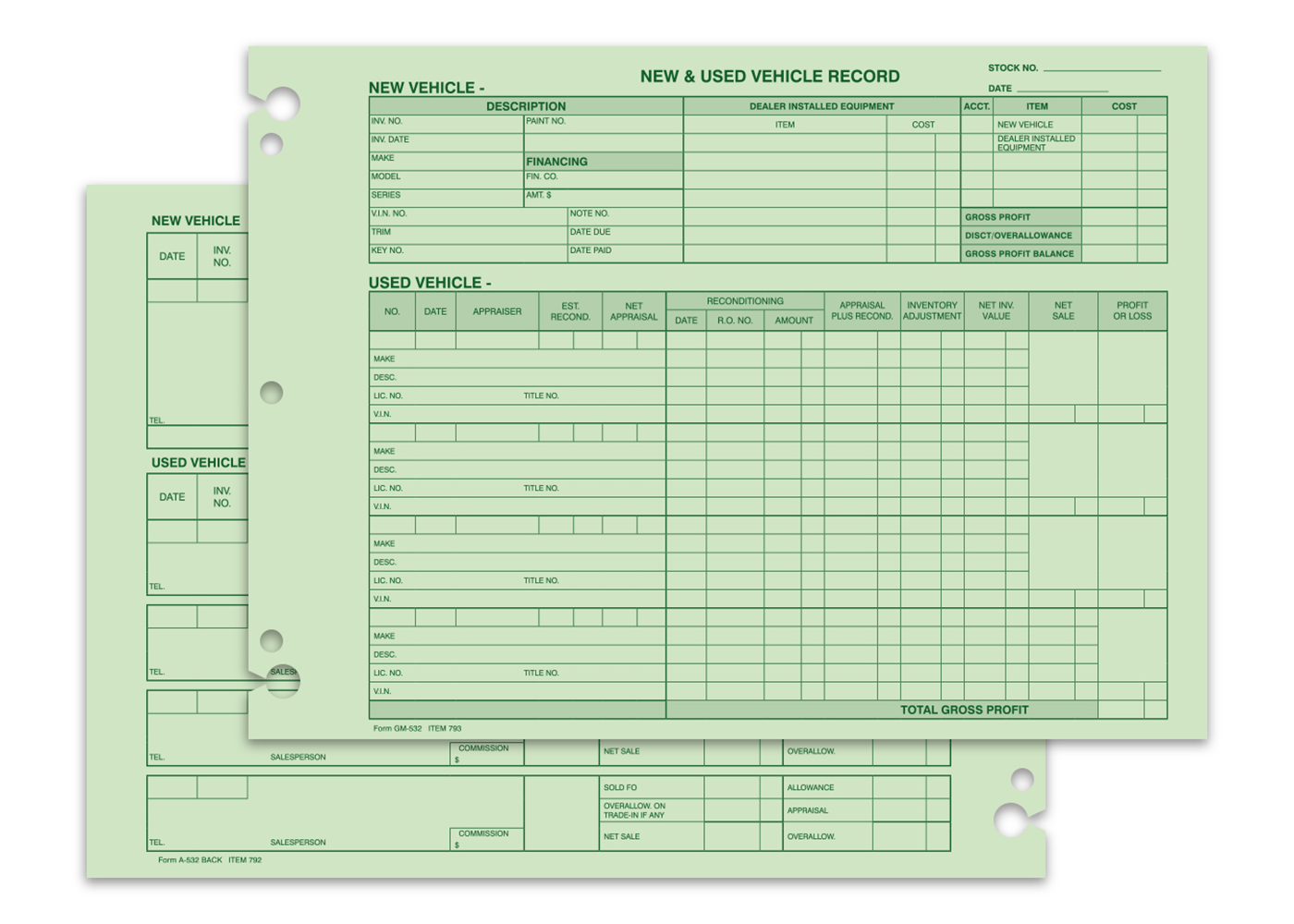 Vehicle Inventory Record (GM-532)