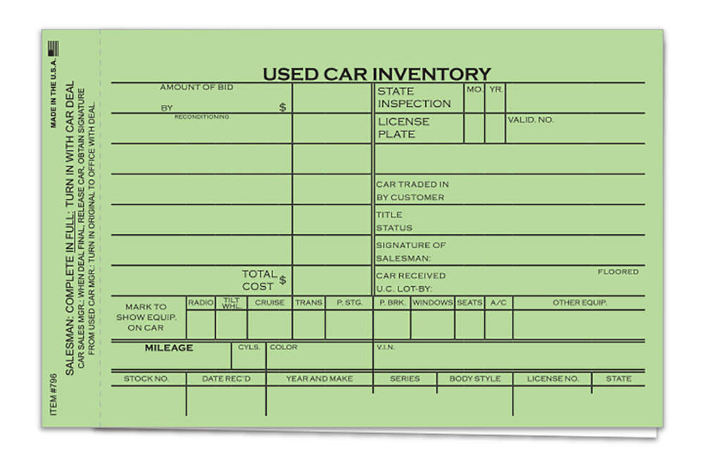 Used Car Inventory Cards (796)