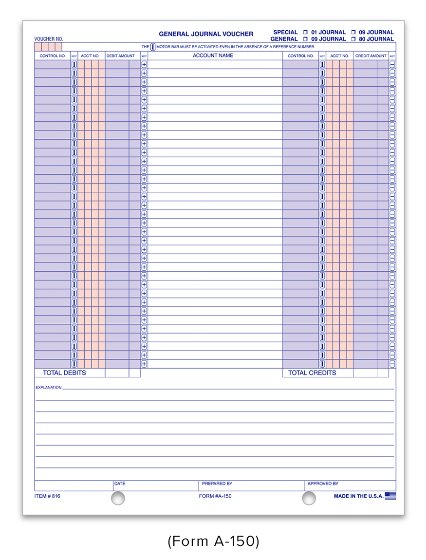 General Journal Voucher (A-150)
