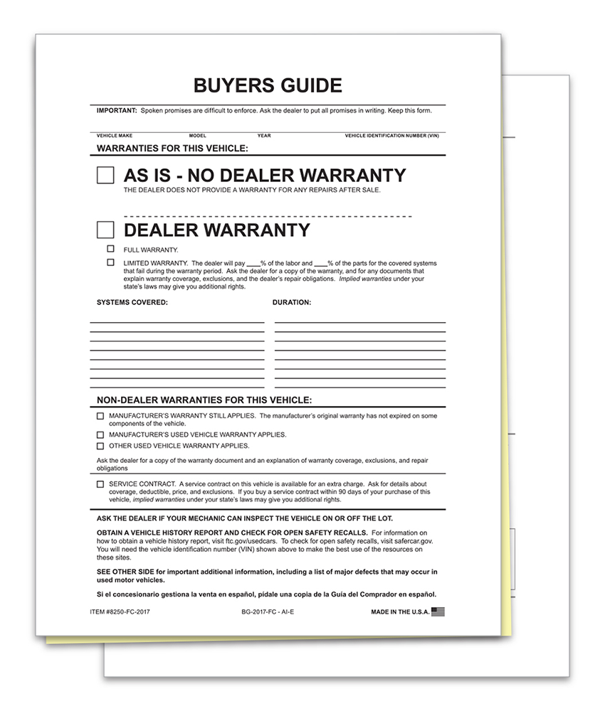 2-Part File Copy Buyers Guide - As-Is (BG-2017-FC - AI-E)