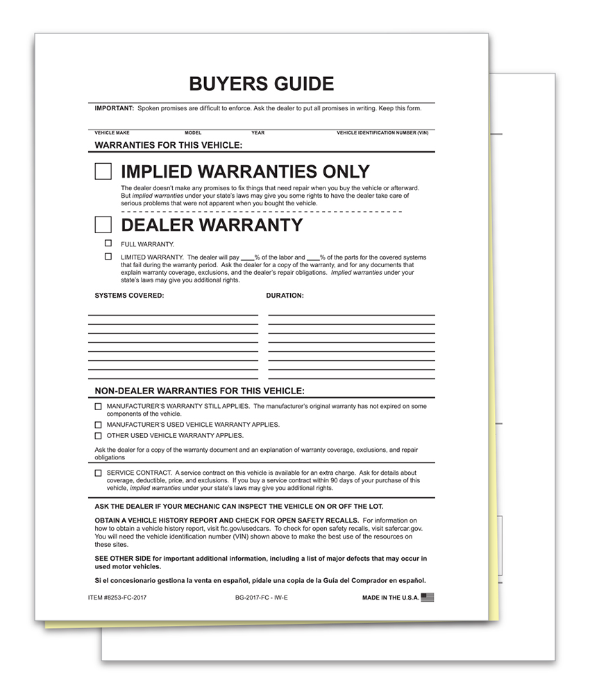 2-Part File Copy Buyers Guide - Implied Warranties (BG-2017-FC - IW-E)