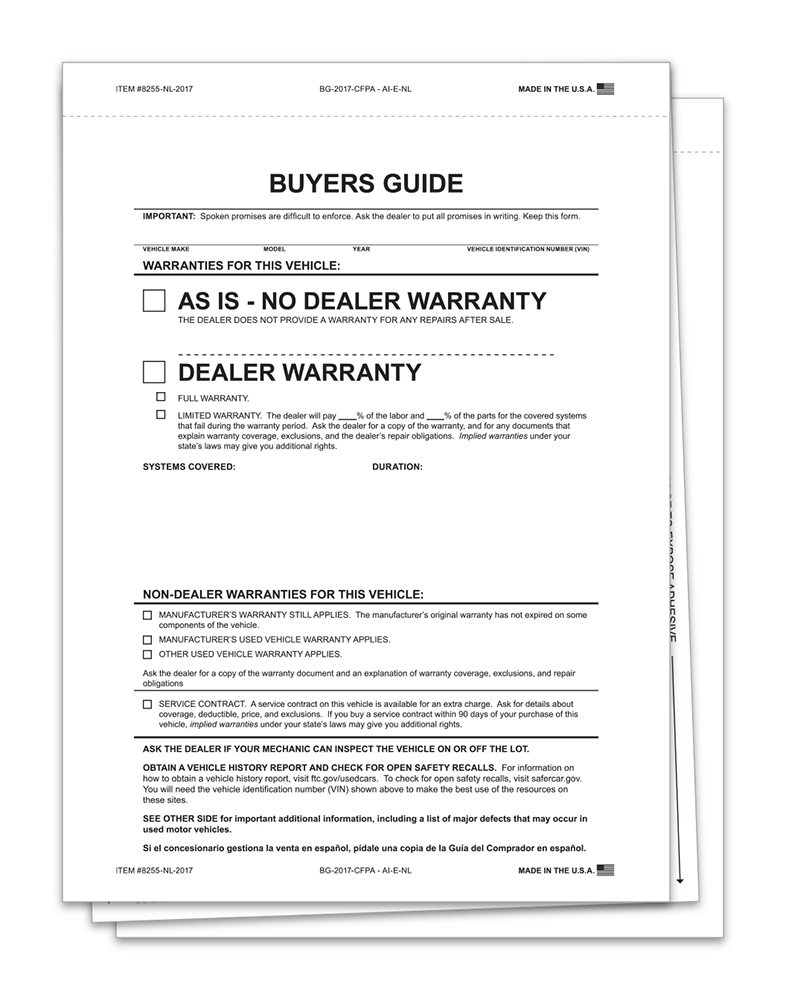 2-Part Interior Combo Buyers Guide - As-Is (No Lines) (BG-2017-CFPA - AI-E-NL)