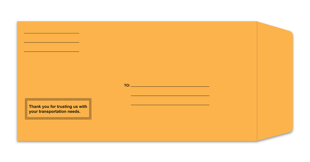 Printed License Plate Envelopes (LPEV-1) - Self-Seal