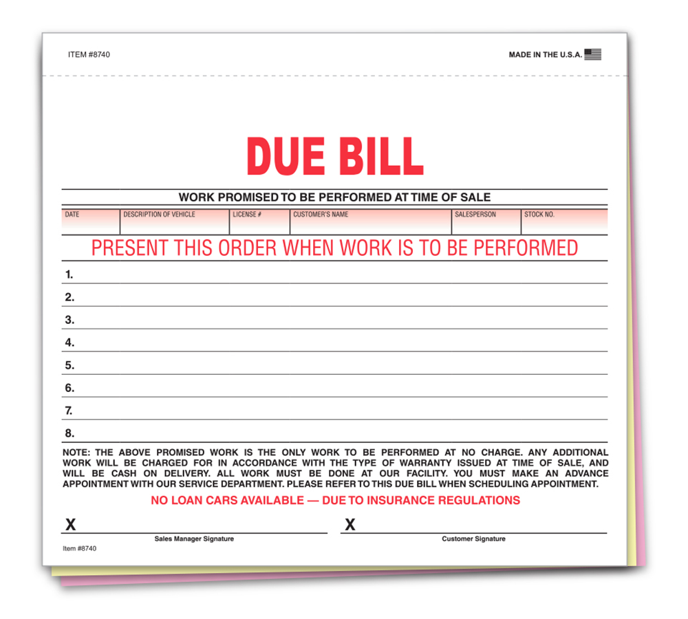 Due Bill