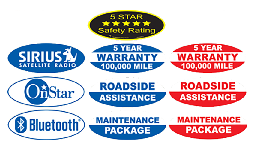 Oval Slogan Decals - Features