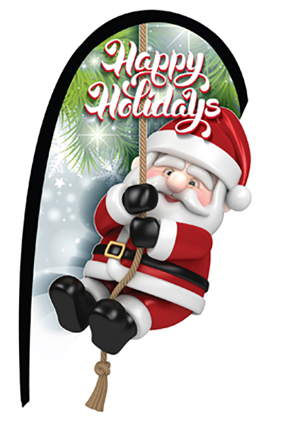 Holiday 3-D Mini Teardrop Flag