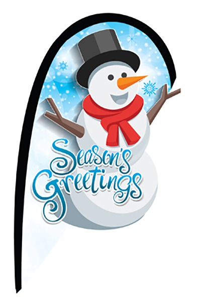 Holiday 3-D Mini Teardrop Flag