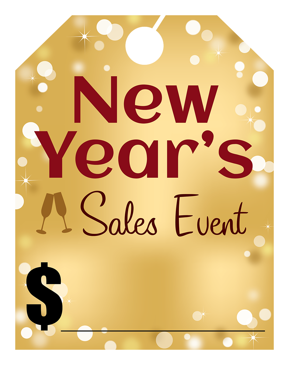 Full Color Holiday Hang Tags - New Year's Sales Event