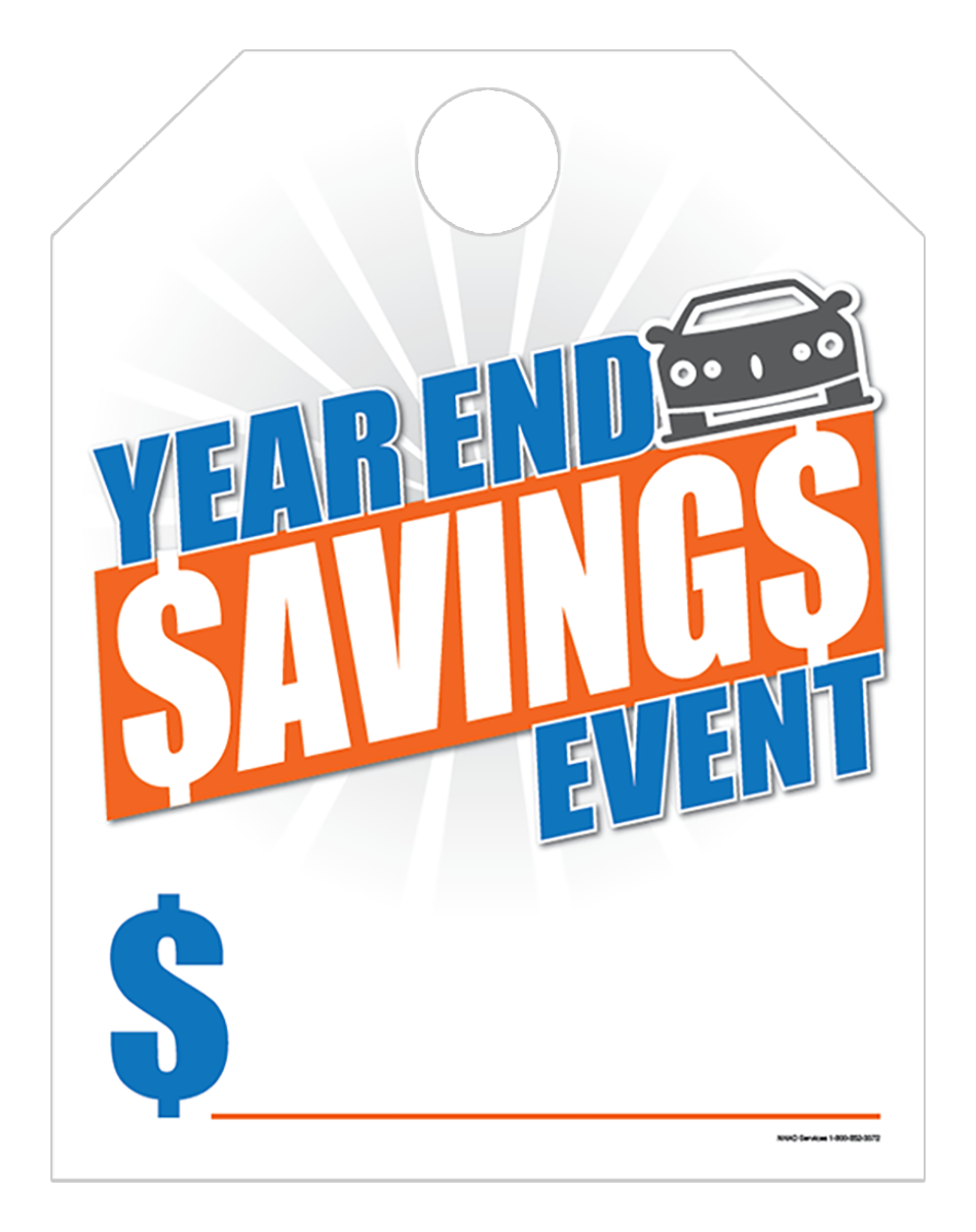 Full Color Holiday Hang Tags - Year End Savings Event