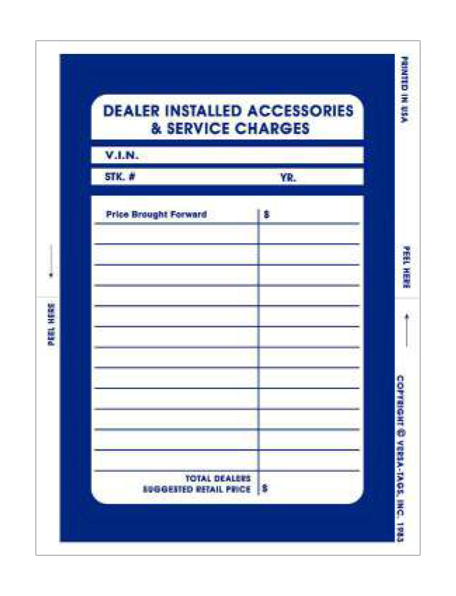 V-T Kleer-Bak Dealer Add-On Stickers